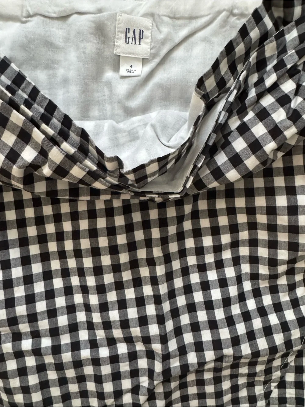 GAP Black and White Gingham Tie-Waist Mini Skirt